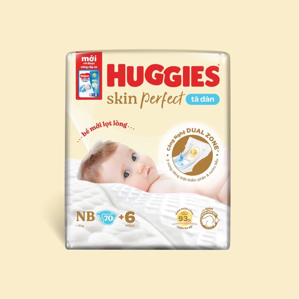 tã dán sơ sinh huggies skin perfect